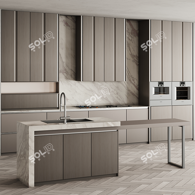 Exclusive Gaggenau Kitchen Island Set 3D model image 1