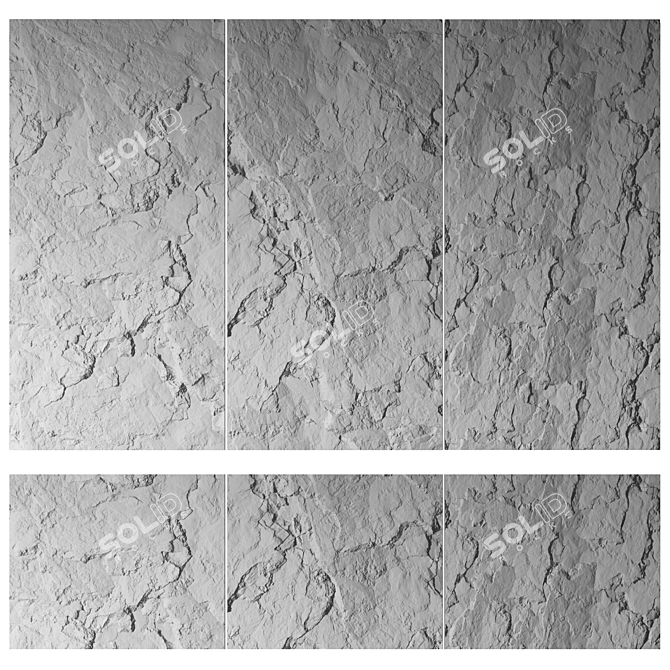High-Res Seamless Rock Slab Set 3D model image 2