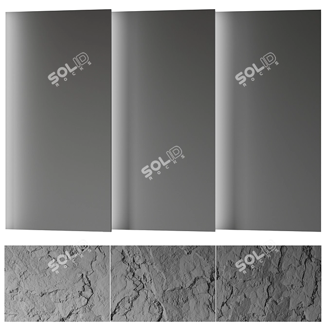 High-Res Seamless Rock Slab Set 3D model image 3