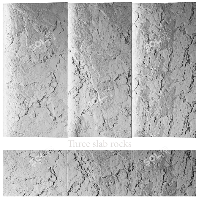 High-Res Seamless Rock Slab Set 3D model image 4