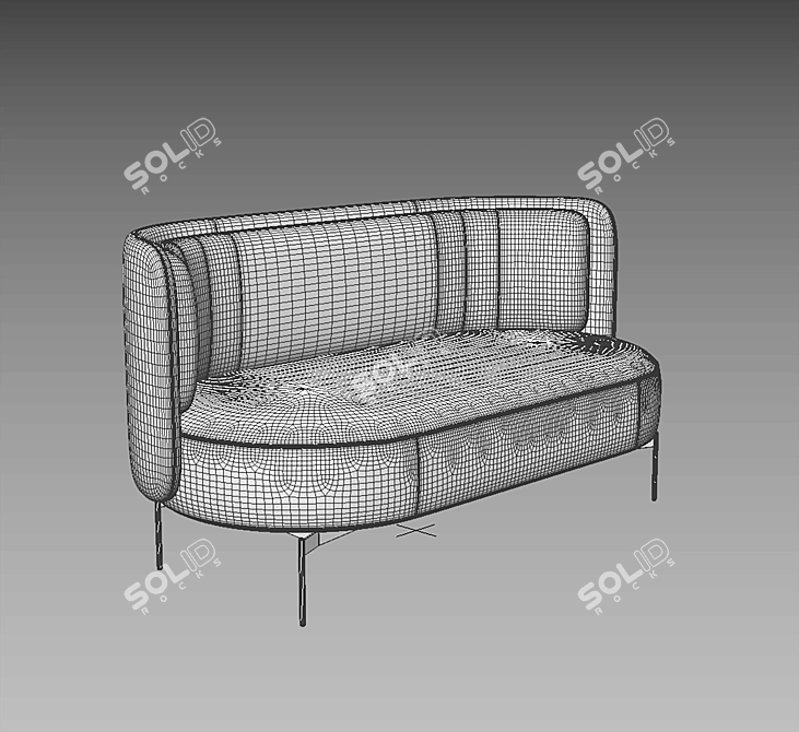 Modern Joe Low Back Sofa 3D model image 5