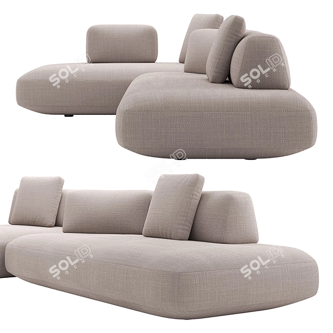 Norah 3-Seater Modular Sofa 3D model image 2