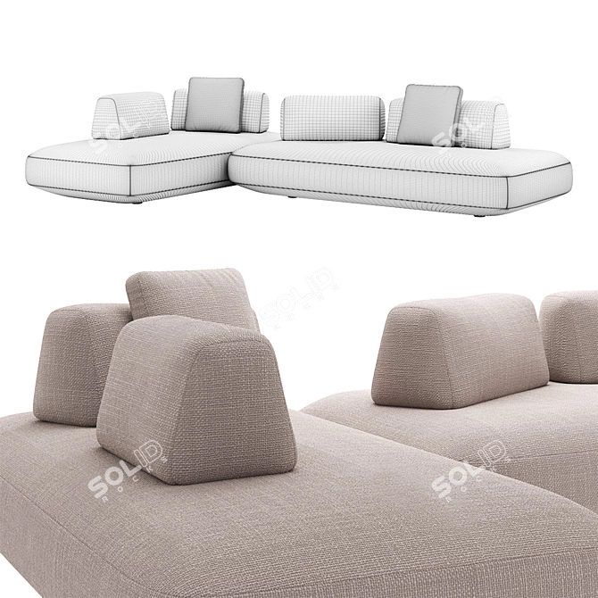 Norah 3-Seater Modular Sofa 3D model image 3