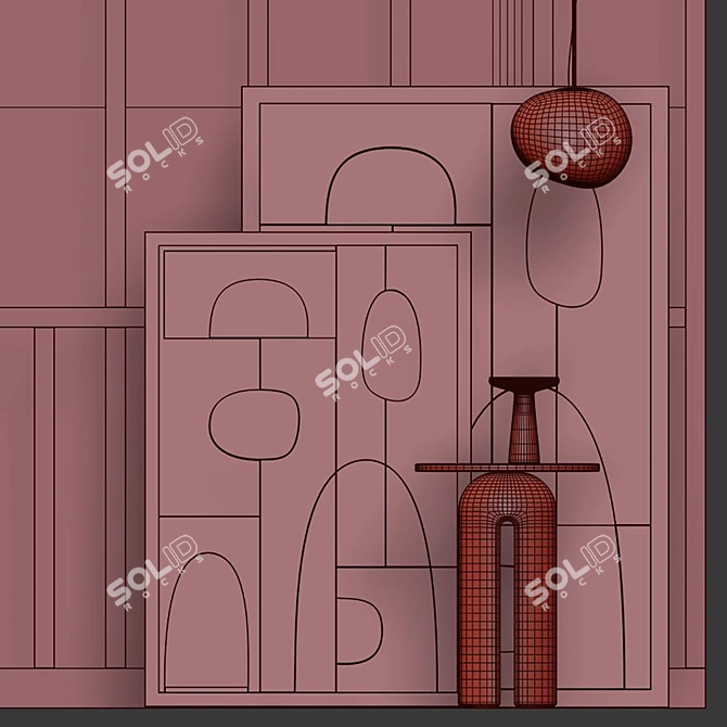 3D Wall Panel Design Set 3D model image 7