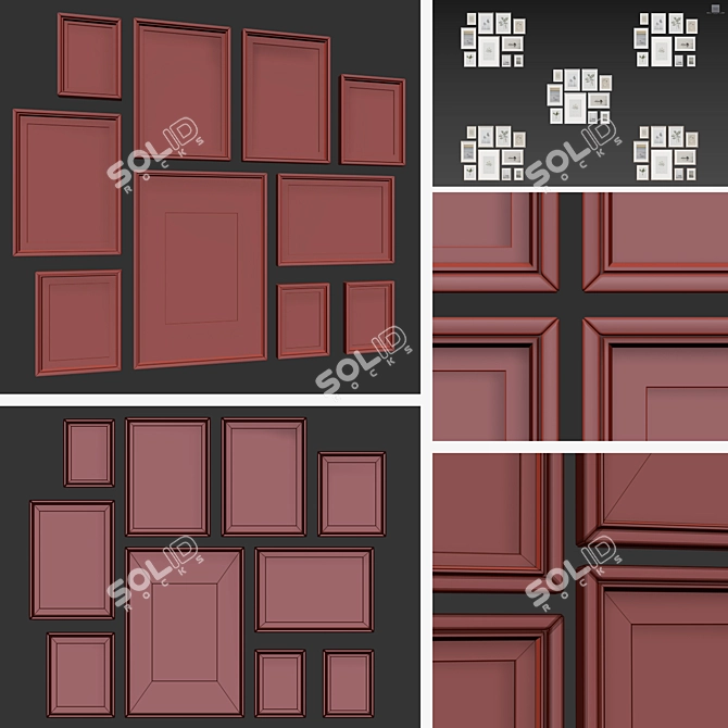 Variety Frame Set with Textures 3D model image 4