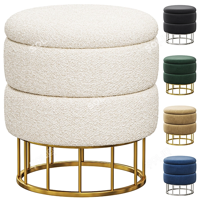 Elegant Zlata Pouf - TM525 3D model image 1