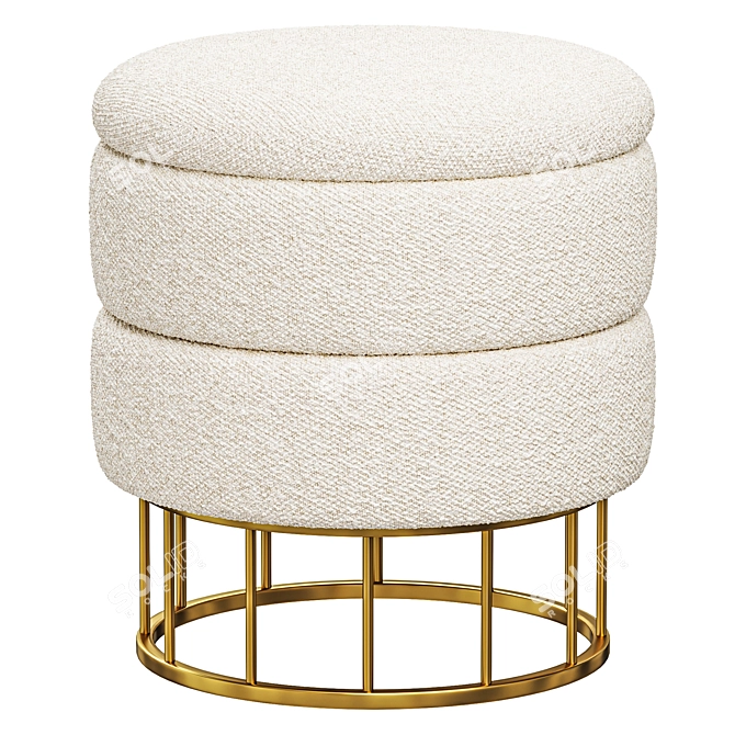 Elegant Zlata Pouf - TM525 3D model image 6