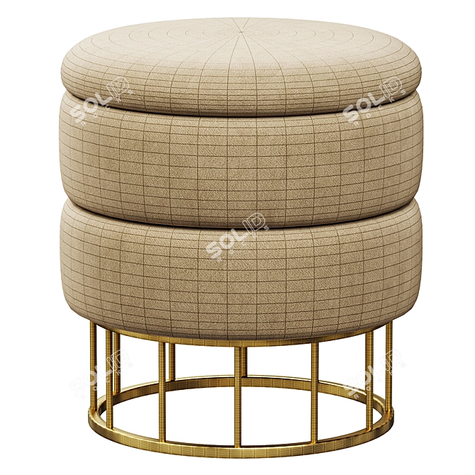 Elegant Zlata Pouf - TM525 3D model image 7