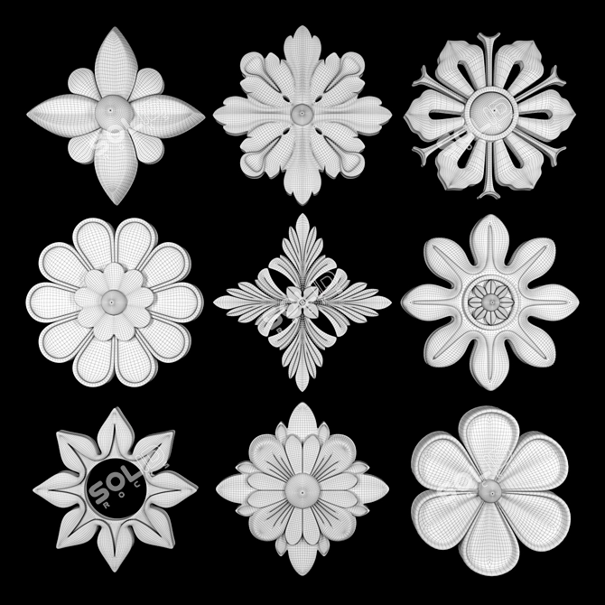 Ornamental Element Pack Set 15 3D model image 5