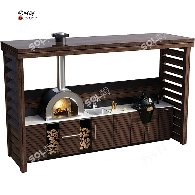 Versatile Outdoor Kitchen Unit 3D model image 5