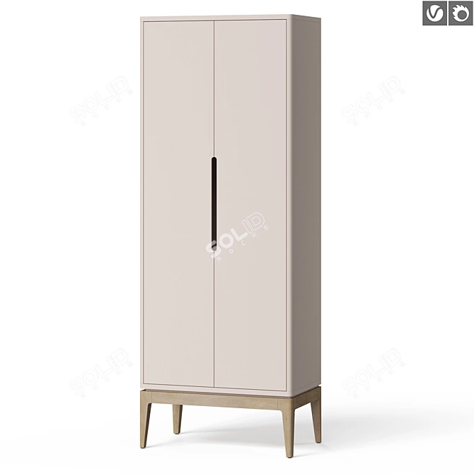 Sleek Contemporary Wardrobe 3D model image 6