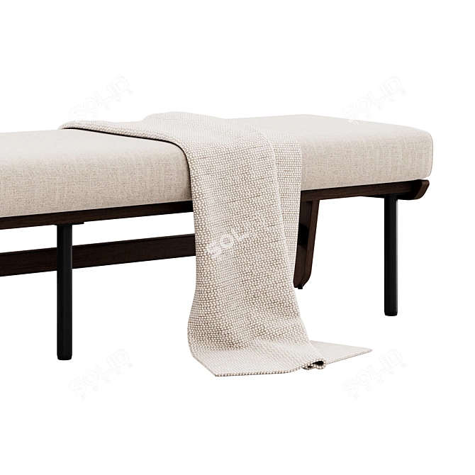 Teak Haven Outdoor Dining Bench 3D model image 2