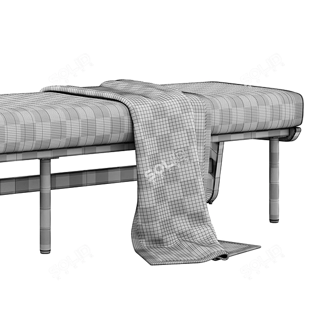 Teak Haven Outdoor Dining Bench 3D model image 4