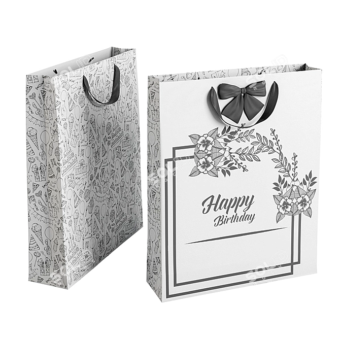 Versatile Paper Bags Set 3D model image 4