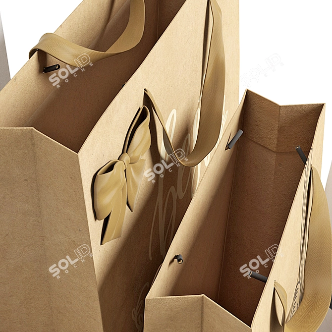 Versatile Paper Bags Set 3D model image 5