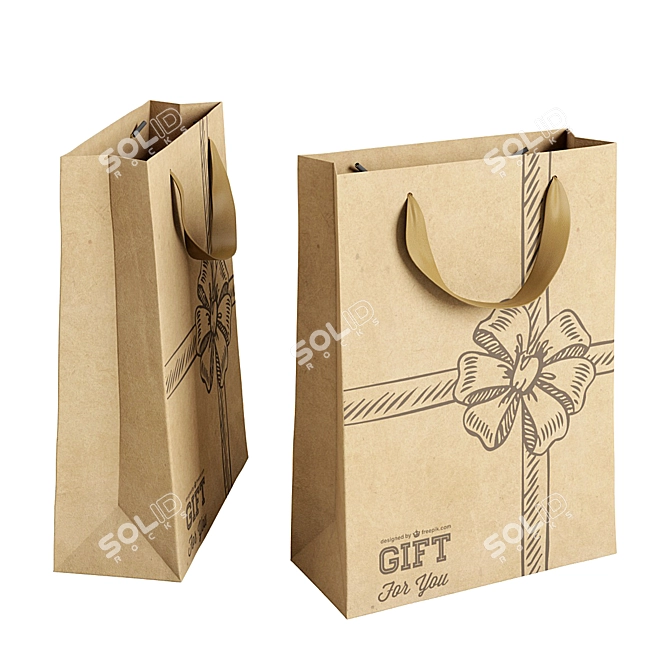 Versatile Paper Bags Set 3D model image 6