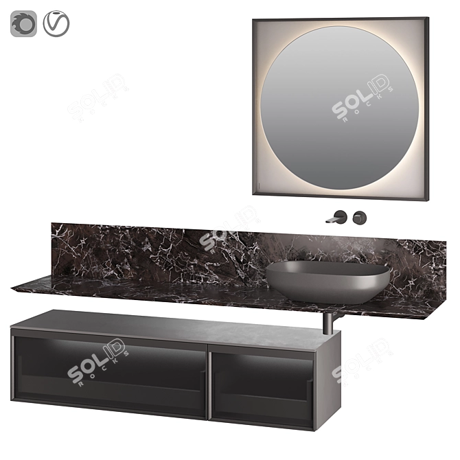 Italian Bathroom Set by Antonio Lupi 3D model image 4