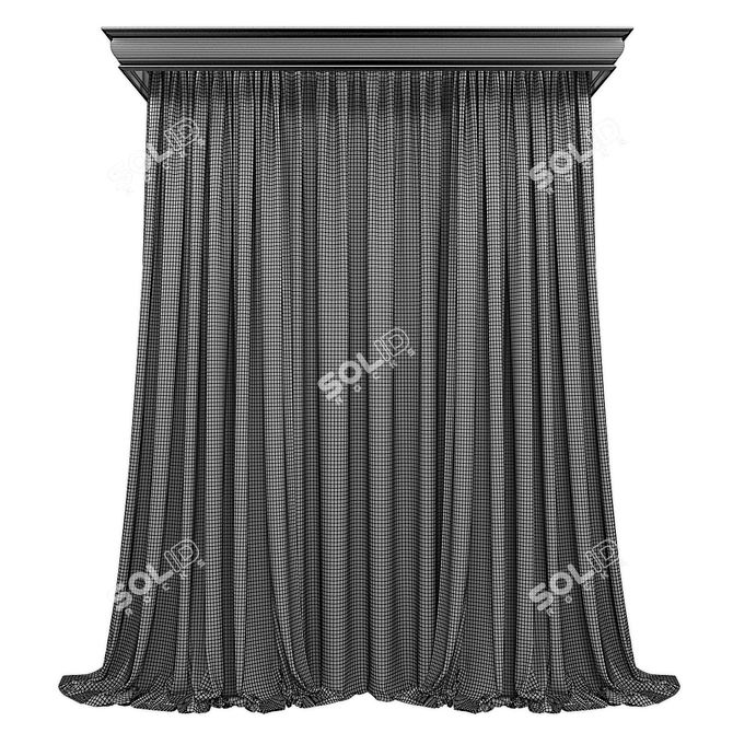 Modern Sheer Curtains in White 3D model image 2