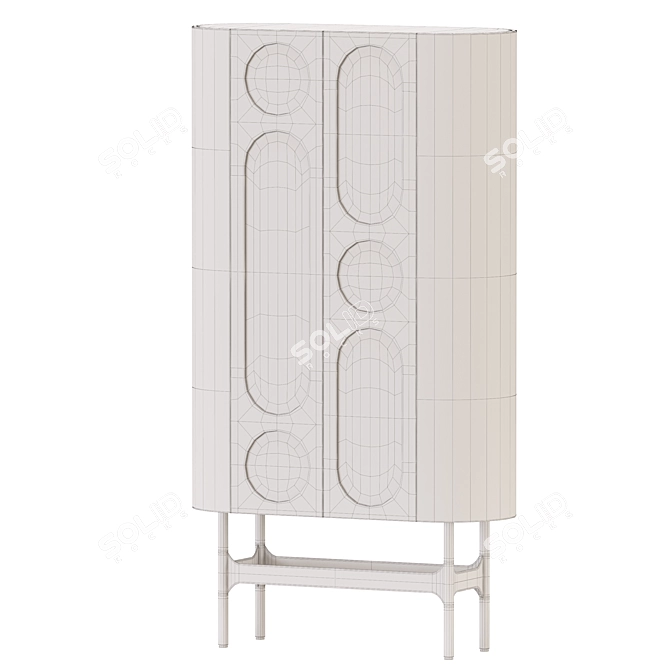 Modern Rounded Cabinet with Windows 3D model image 3