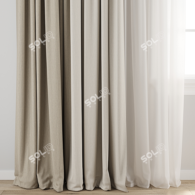  3D Curtain Model Kit 3D model image 2