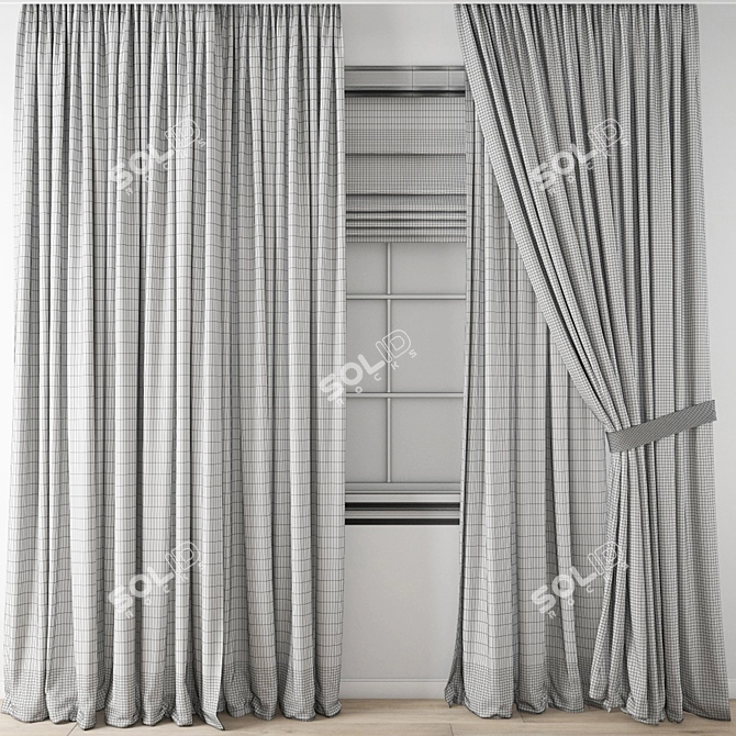  3D Curtain Model Kit 3D model image 3