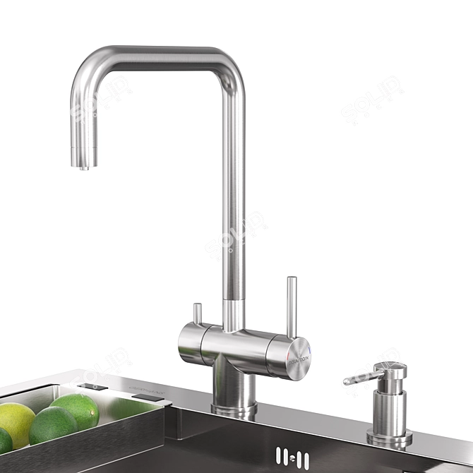 Gerhans Stainless Steel Kitchen Sink 3D model image 7