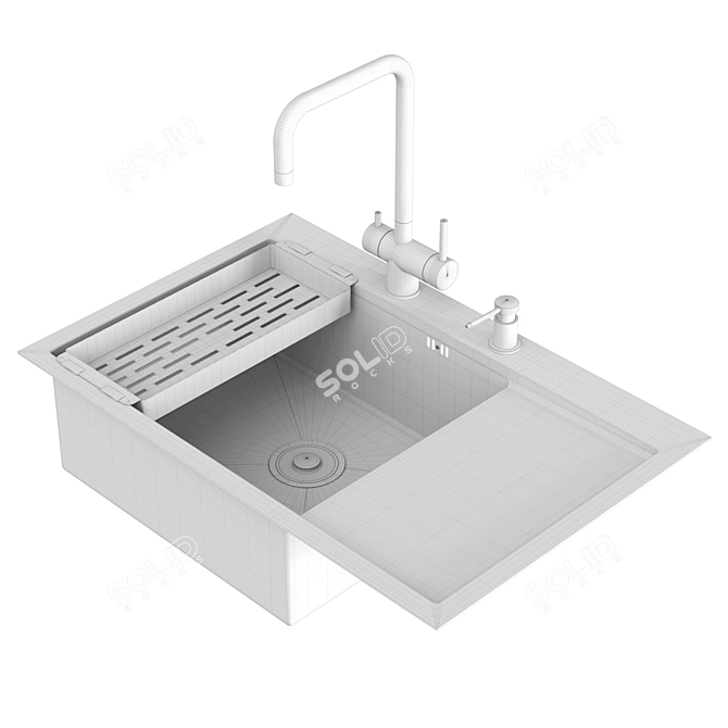 Gerhans Stainless Steel Kitchen Sink 3D model image 28