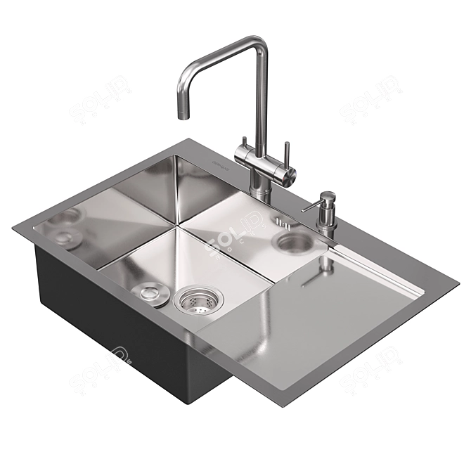 Gerhans Stainless Steel Kitchen Sink 3D model image 31