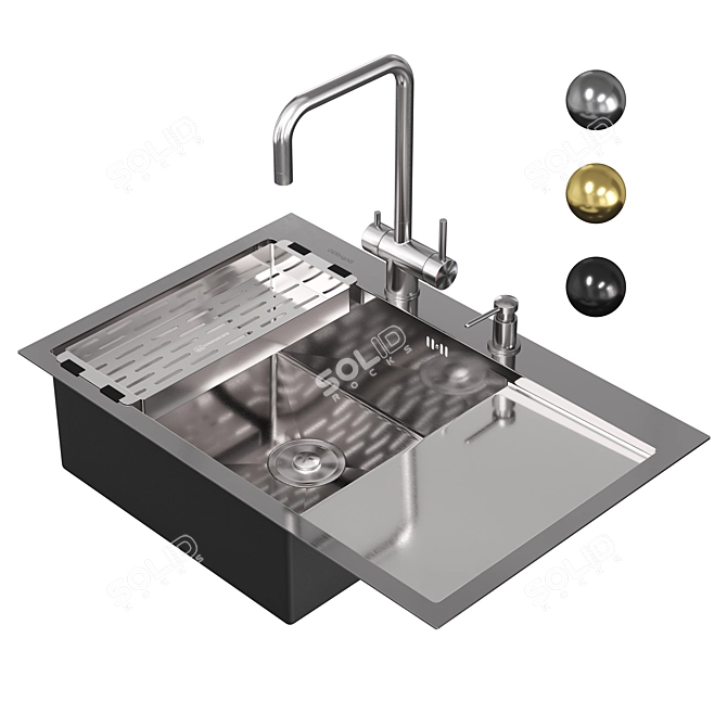 Gerhans Stainless Steel Kitchen Sink 3D model image 38