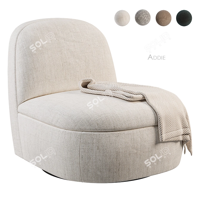 Addie Swivel Chair Scandinavian Boho 3D model image 1