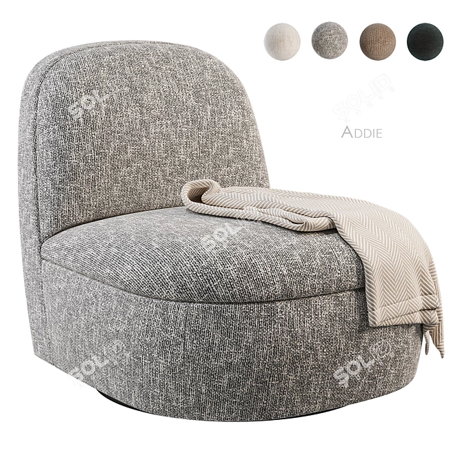 Addie Swivel Chair Scandinavian Boho 3D model image 2