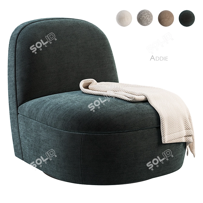 Addie Swivel Chair Scandinavian Boho 3D model image 4