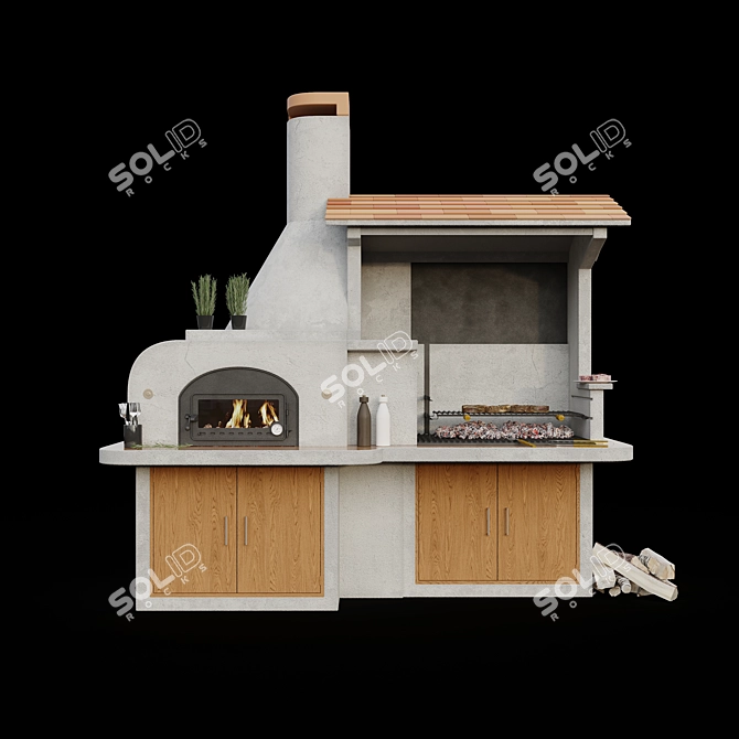 Antille Palazzetti Brick BBQ Grill 3D model image 2