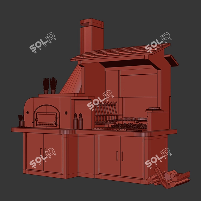 Antille Palazzetti Brick BBQ Grill 3D model image 5