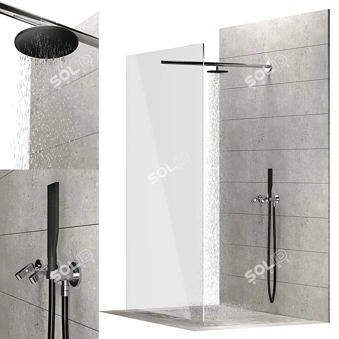 Agape Kaa Waterfall Shower System 3D model image 1