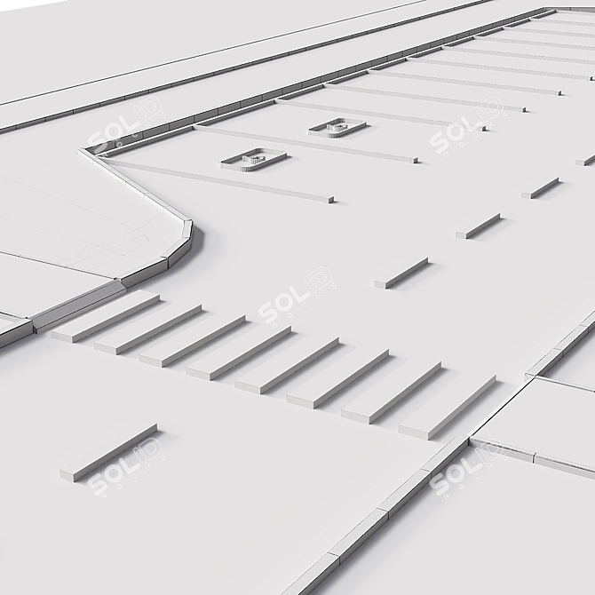 Adapted Disabled Parking with 10 Spaces 3D model image 5