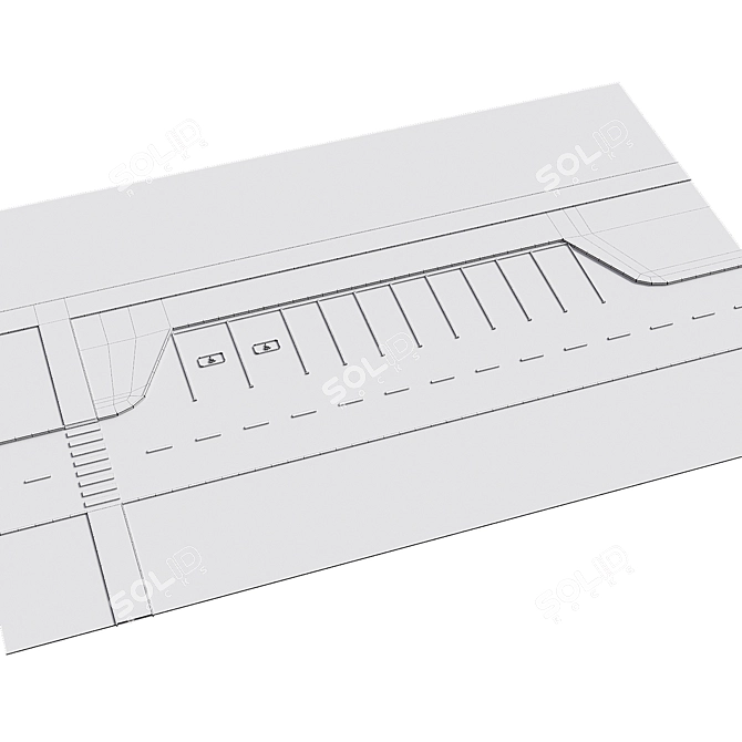 Adapted Disabled Parking with 10 Spaces 3D model image 11