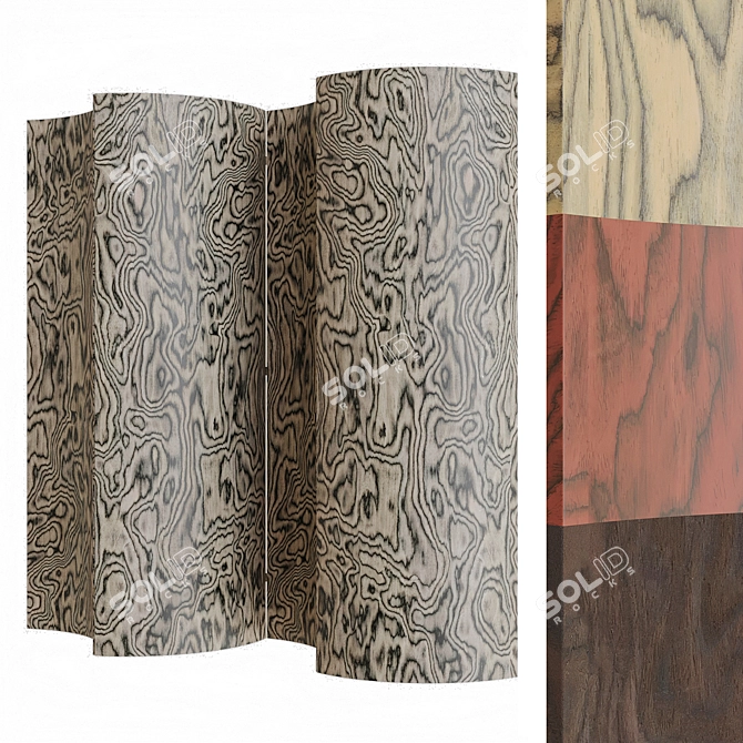 Sottsass Veneer Room Divider 3D model image 1