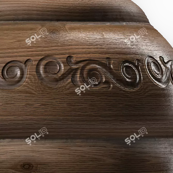 Ornate Wood Panel Texture Kit 3D model image 3