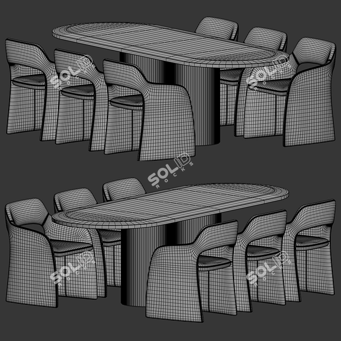 Elegant Dining Set Furniture Collection 3D model image 3