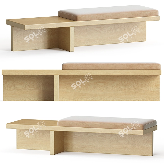 Pierre Travertine Bench SB2: Modern Minimalist Seating 3D model image 1