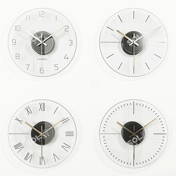 12" Glass Wall Clock AliExpress 3D model image 1