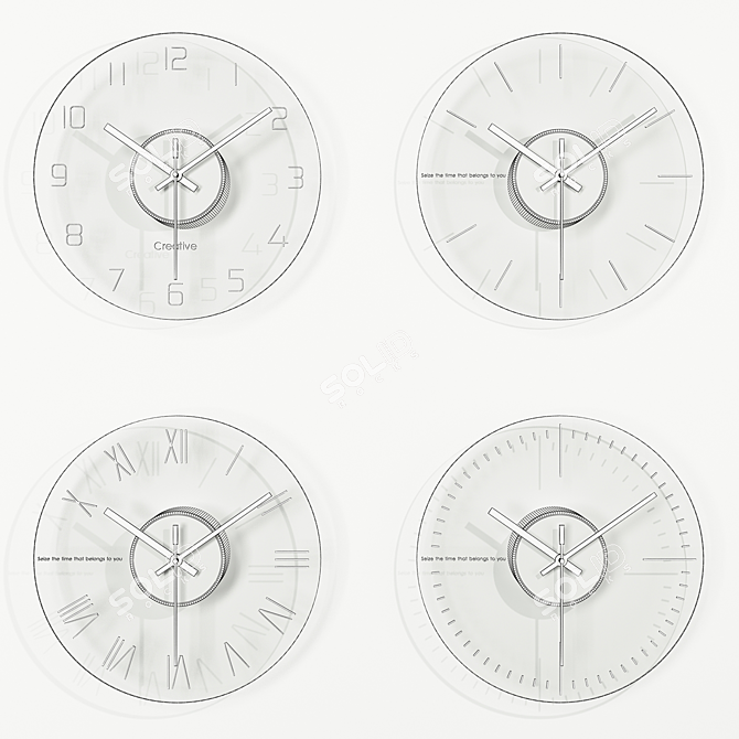 12" Glass Wall Clock AliExpress 3D model image 6