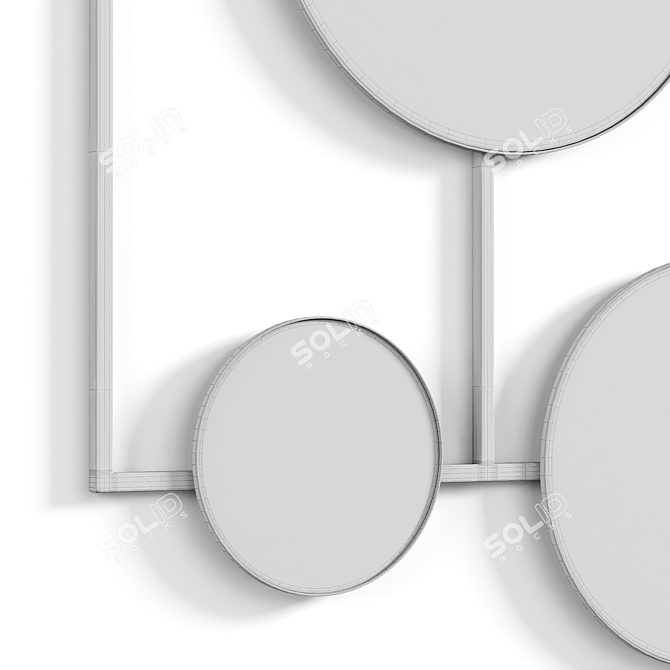 Sleek Metal Mirror 85x83 cm 3D model image 3