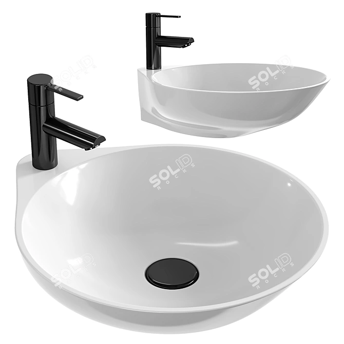 Elegant Florence Washbasin 3D model image 1