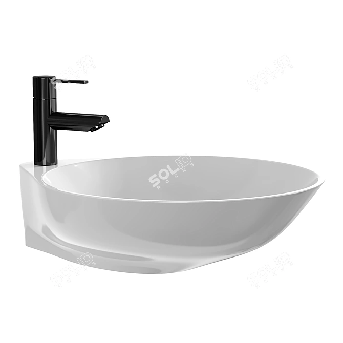 Elegant Florence Washbasin 3D model image 2