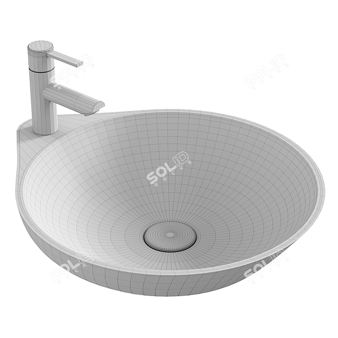 Elegant Florence Washbasin 3D model image 3