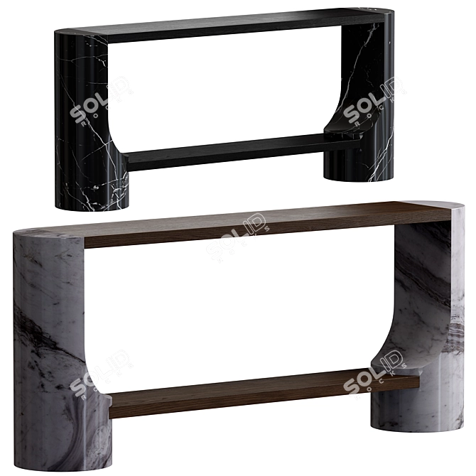 CB2 Dual Material Console Table 3D model image 1