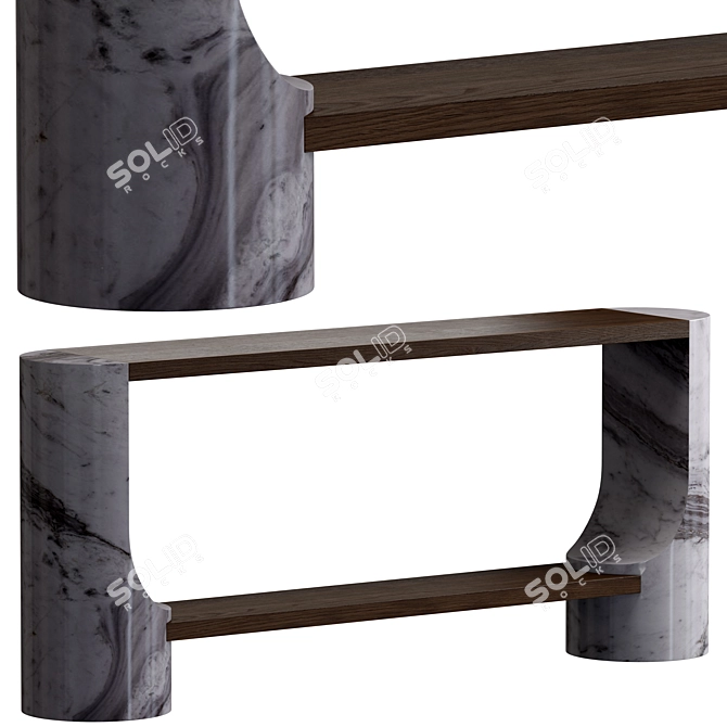 CB2 Dual Material Console Table 3D model image 3