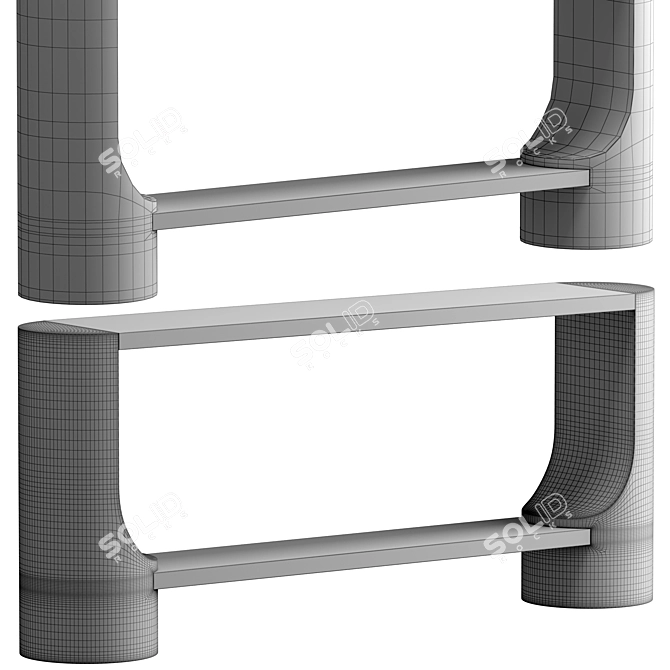 CB2 Dual Material Console Table 3D model image 4